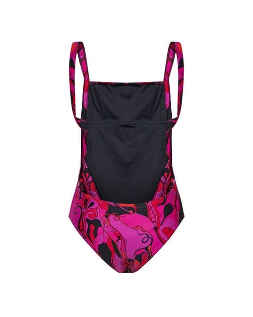 Emilio Pucci Pink Fuchsia And Orchidee-Print Lycra One-Piece Swimsuit