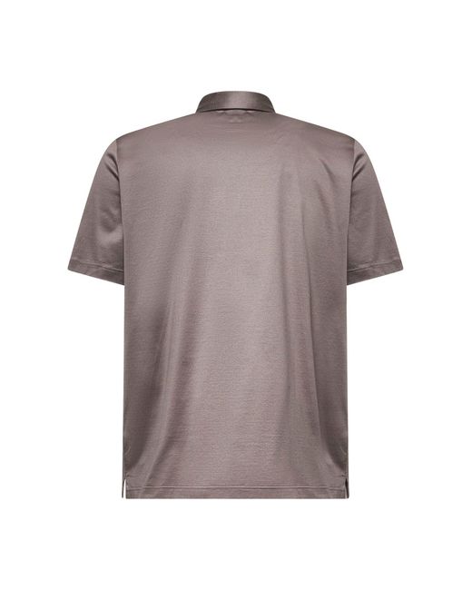 D 40 Gray Lisle Jersey Polo Shirt for men