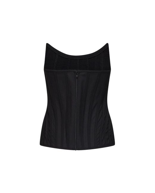 GIUSEPPE DI MORABITO Black Stretch Twill Bustier Top