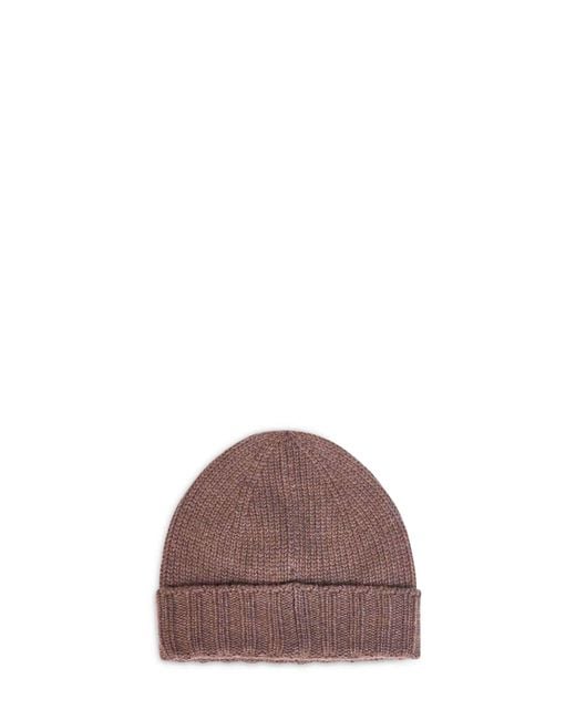 D 40 Brown Virgin Wool Knit Beanie for men