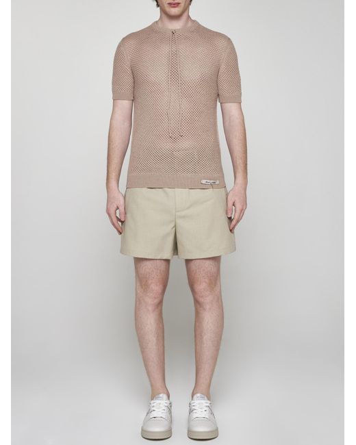 Fendi Natural Wool Crochet T-shirt for men