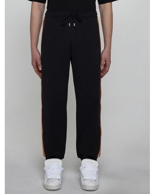 Lanvin Black Curb Cotton Sweatpants for men