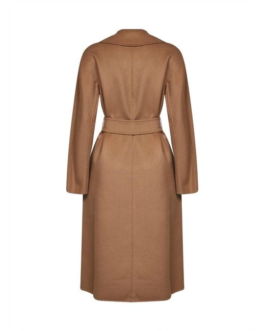 Max Mara Brown Camel Mstcles Long Wrap Coat