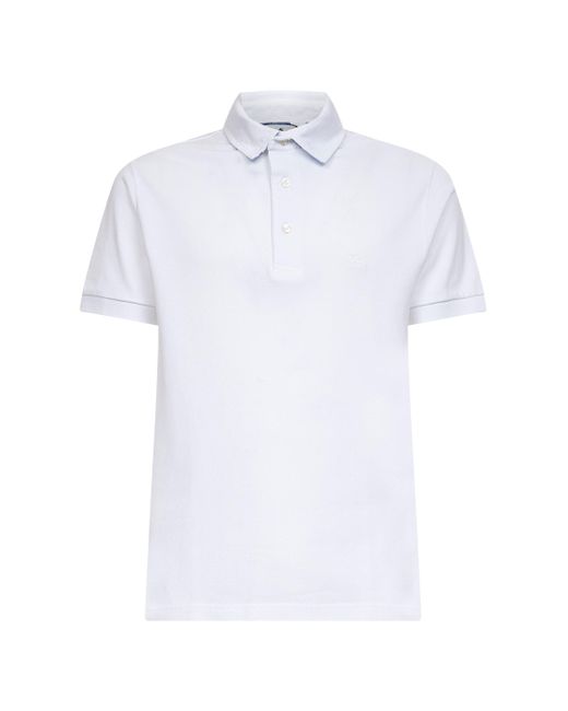 Etro White Cotton Piquet Polo Shirt for men