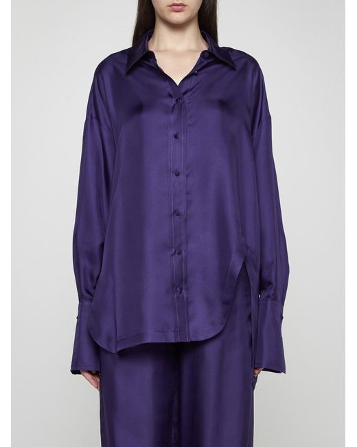 Blanca Vita Purple Calanthe Silk Shirt