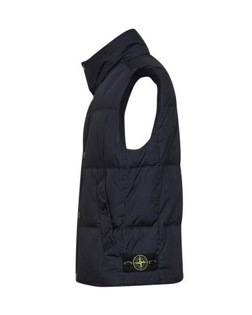 Stone Island Blue Crinkle Reps Ny Padded Vest for men