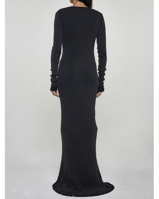 Balenciaga Black Cotton Maxi Dress