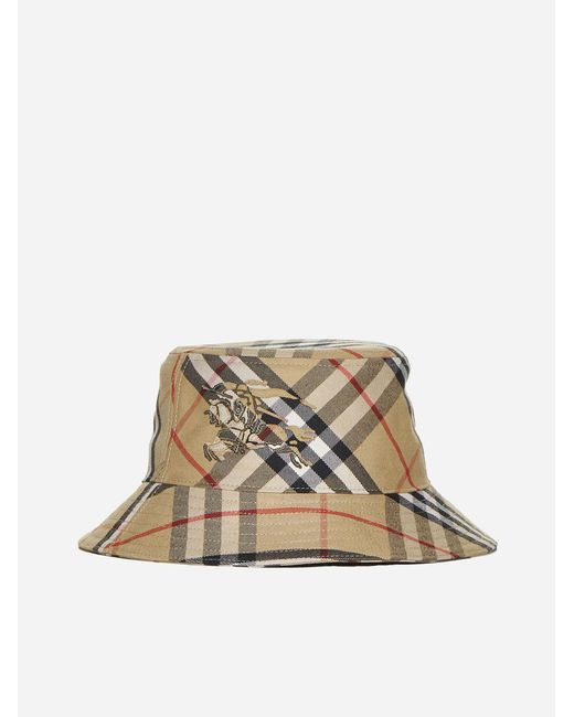 Burberry Natural Check Cotton-blend Bucket Hat for men