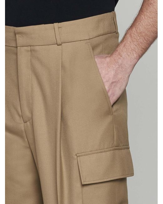 Drole de Monsieur Natural Wool-blend Cargo Pants for men