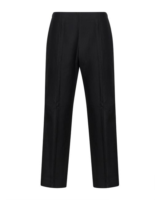 Totême Black Wool And Silk Slim Evening Trousers