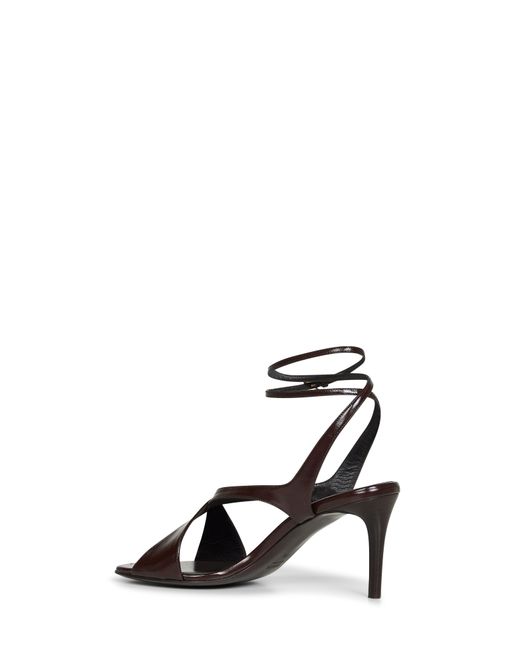 Khaite White Dark Glazed Leather Sandals