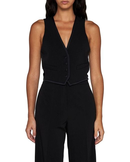 Blanca Vita Black Gymnoca Viscose-Blend Waistcoat
