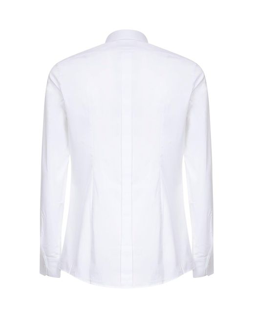 Dolce & Gabbana White Stretch Cotton Poplin Shirt for men