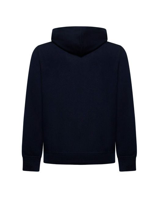 D 40 Blue Wool Hoodie for men