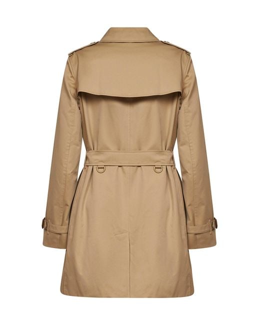 Burberry Natural Honey Heritage Kensington Short Trench Coat