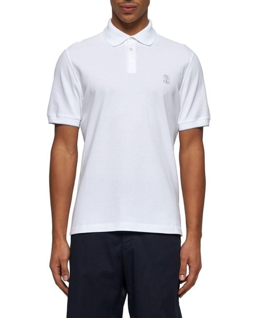 Brunello Cucinelli White T-Shirts And Polos for men