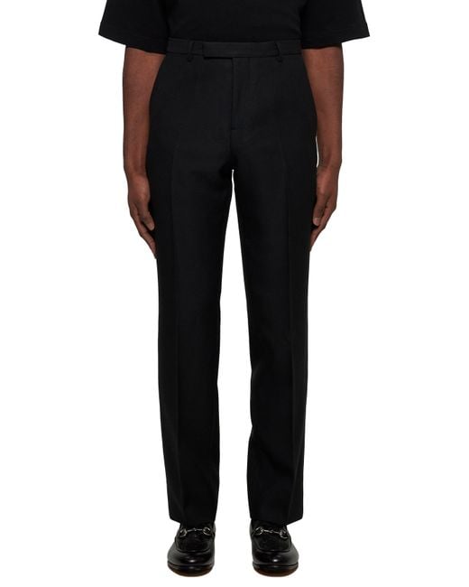 Gucci Black Twill Tailored Trousers for men