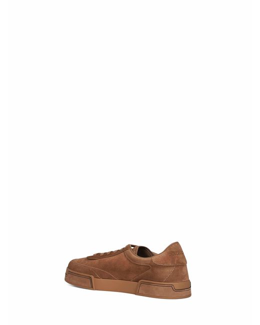 Dolce & Gabbana Brown Hazelnut Suede Portofino Yatch Sneakers for men