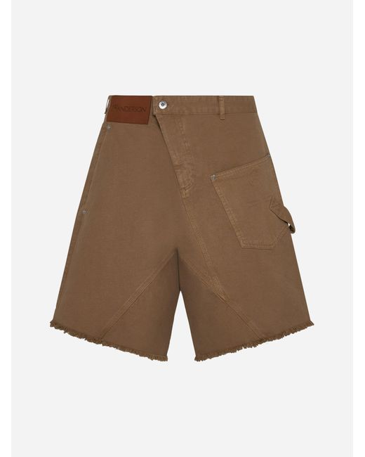 J.W. Anderson Brown Twisted Workwear Denim Shorts for men