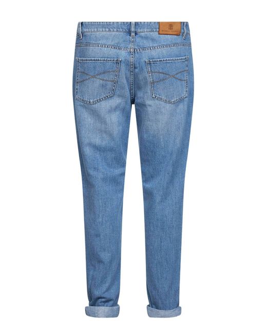 Brunello Cucinelli Blue Light Denim Traditional Fit Jeans for men