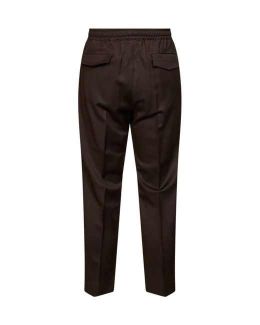 D 40 Black Virgin Wool Tokio Tapered Trousers for men