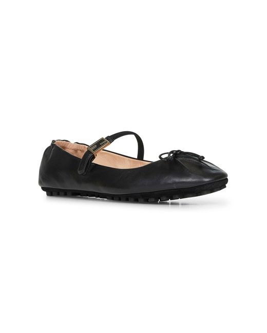 Fendi Black Nappa Leather Baguette Ballet Flats