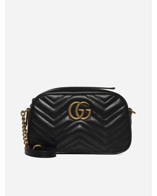 Gucci Black GG Marmont Quilted Leather Small Shoulder Bag