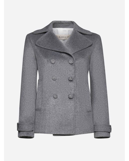 Blanca Vita Cappero Wool blend Peacoat in Grey Lyst UK
