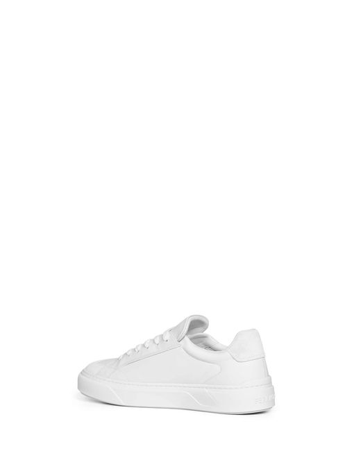 Ferragamo White Leather Gancini Sneakers for men