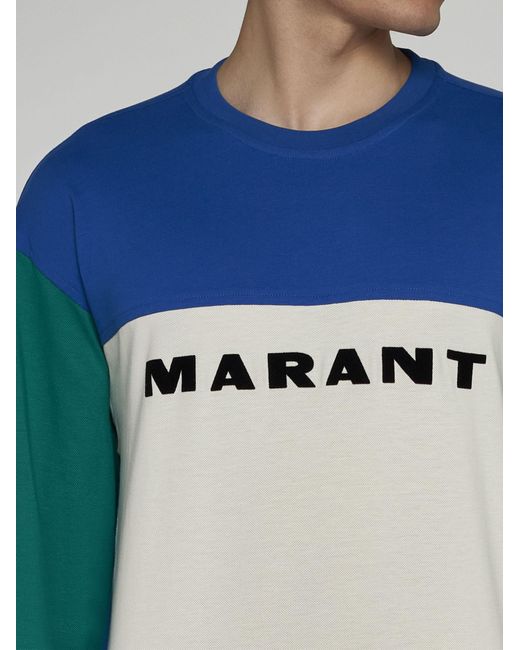 Isabel Marant Blue Aftone Color-block Cotton Sweatshirt for men