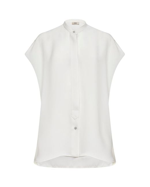 Herno White Natural Lucent Cady Shirt