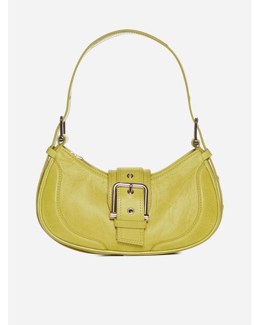 OSOI Yellow Brocle Leather Hobo Bag