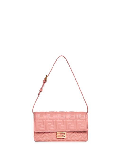 Fendi Pink Wallet On Chain Baguette Minibag