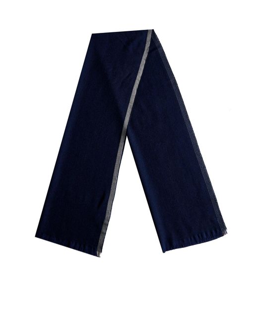 Brunello Cucinelli Blue Wool And Cashmere Scarf for men