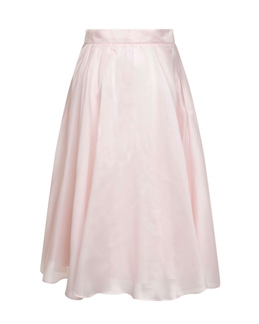 Max Mara Pink Silk Organza Msecalle Midi Full Skirt