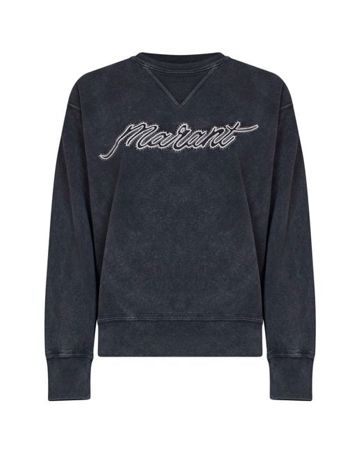 Isabel Marant Blue Faded Fleece Cotton Rise Sweatshirt