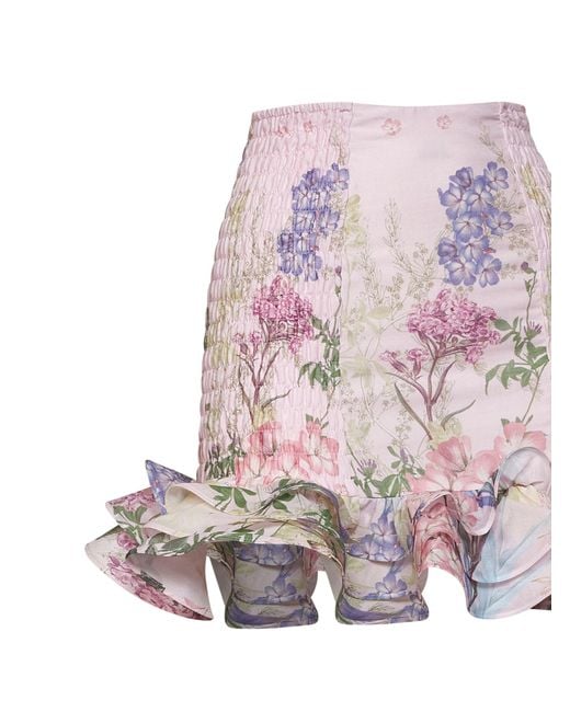 Charo Ruiz Pink Mini Skirt Turna Cotton