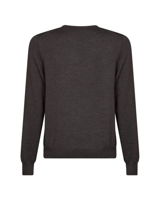 D 40 Black Virgin Wool Knit Crewneck Sweater<Br for men