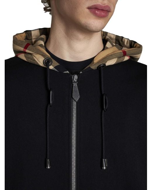 Burberry Black Check Hoodie for men