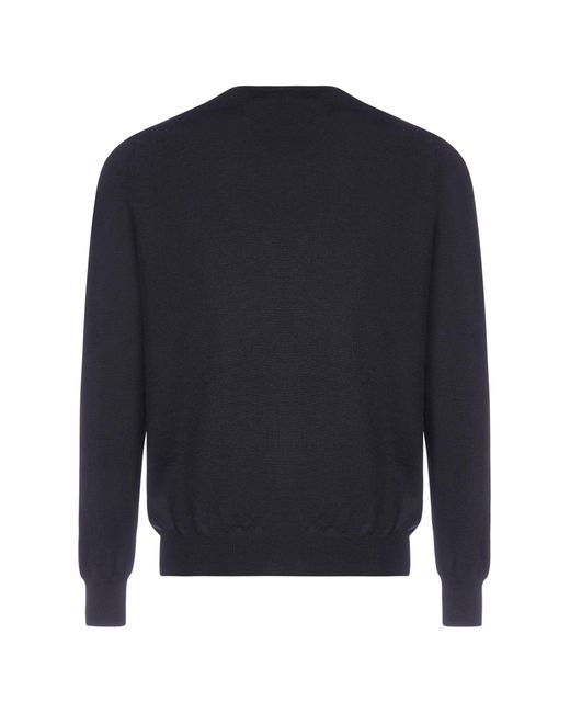 D 40 Blue Wool Crewneck Sweater for men