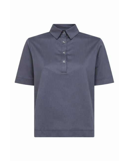 Blanca Vita Blue Cotton Jersey Polo Shirt