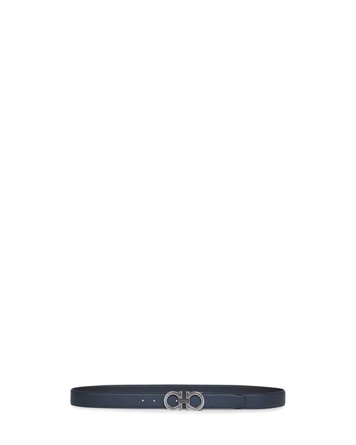 Ferragamo White Two-Tone Gancini Reversible Belt for men