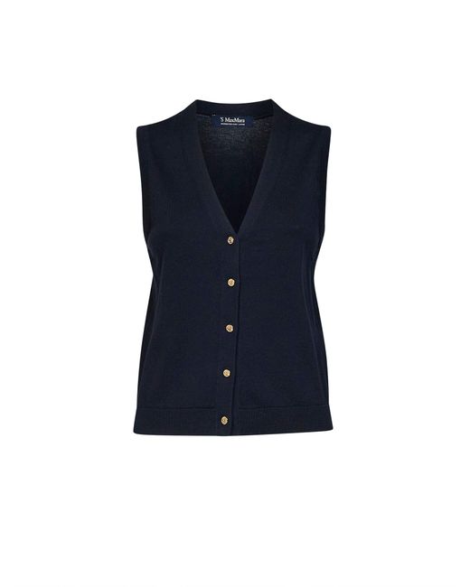 Max Mara Blue Knit Smmsaggio Vest
