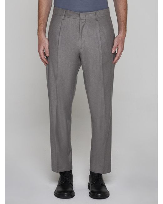 Low Brand Gray Ford Wool Trousers for men