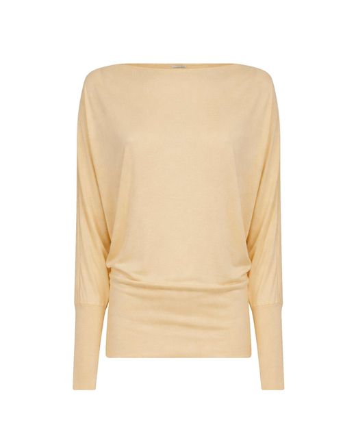 Totême Natural Champagne Sheer Crepe Viscose Boatneck Top