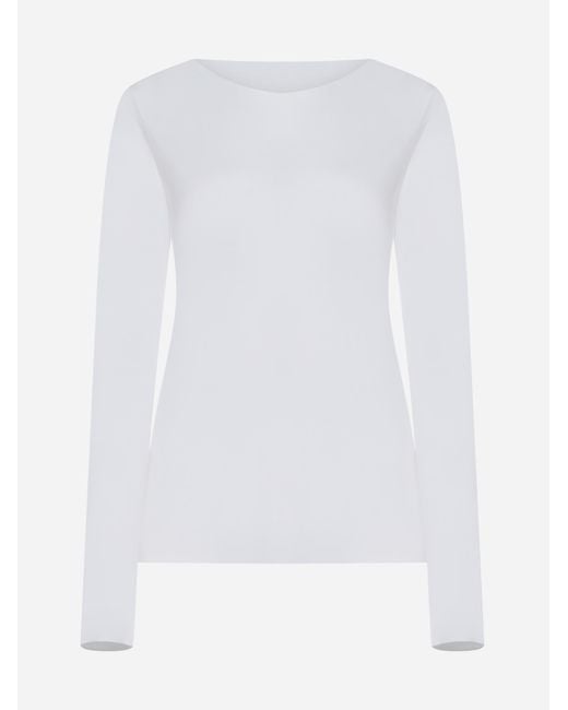 Wolford White Aurora Long Sleeves Modal Top