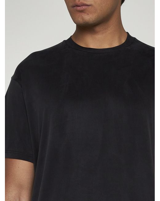 Low Brand Black Stretch Cupro T-shirt for men