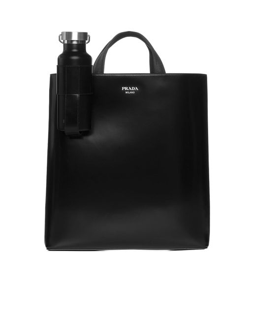 PRADA VIAGGIO Black Shopping Bag With Water Bottle for men