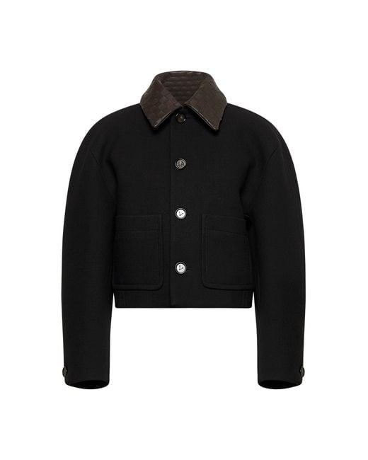 Bottega Veneta Black Cotton Blend Crop Jacket