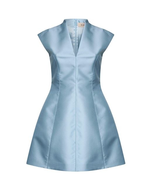 Blanca Vita Blue Powder Taffeta Alinka Mini Dress